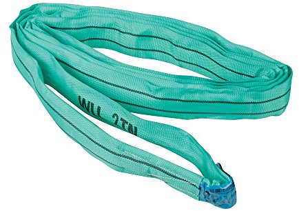 Loops 2m - 2 Tonne (2000KG) Endless Round Cargo Sling | Strong Heavy Duty Close Woven Lift Crane Hoist Strap – Garage Hook Hold Cord | Secure Lifting