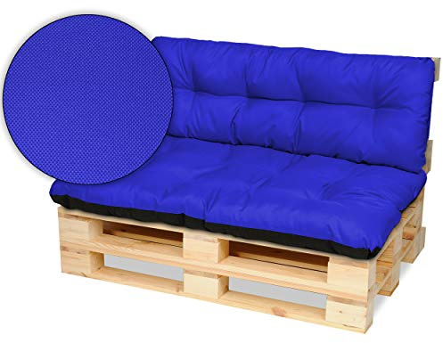 SuperKissen24. Cojín para Palet Sofá Banco 120x80 cm y Respaldo 120x38 cm Asiento Cómodo e Impermeable para Muebles Terazza Exterior - Aciano