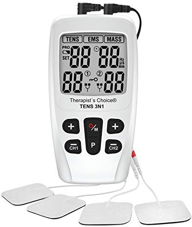 Therapist’s Choice® TENS3N1 Dual Channel, Digital Combo with TENS, EMS and Massage with Accessories, White