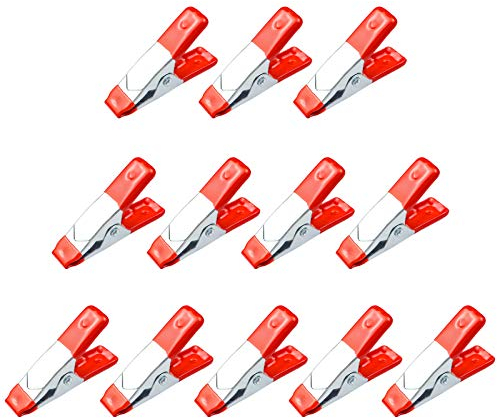 YunBey 12 Pcs Morsetti a Molla in Metallo Morsetti a Colla in Metallo con Rivestimento in Gomma Pinze a Molla Punta di Metallo Morsetti per il Telone da Campeggio (5cm)