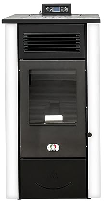 STUFE A PELLET ITALIA Canada 14 KW Kanalisiert | Pelletöfen Effizienz 89% Heizt 130m² Autonomie 15 Std. Programmierbar 5 Geschwindigkeiten und Leistungsstufen 24 Monate Garantie Weiß