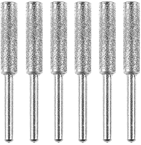 Lima de piedra de molienda, 12 accesorios de taladro, fresa de diamante de 4,8 mm chapado en titanio, afilador de motosierra de diamante para un afilado preciso y rápido de la hoja de sierra de cadena
