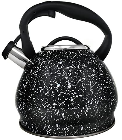 Norpro Bouilloire sifflante en acier inoxydable Noir