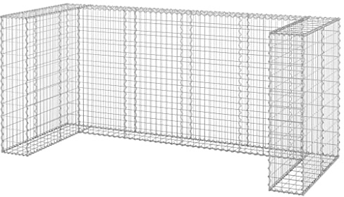 vidaXL Gabbione per Bidoni in Acciaio Zincato 250x100x110 cm