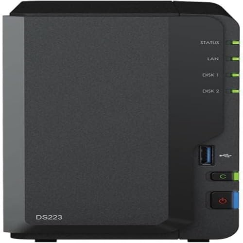 Synology DS223 Solution NAS de Bureau 2 Baies 4 to installée avec 2 disques Western Digital Red Plus de 2 to