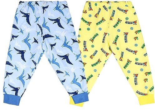 MOEMOE BABY Windelhosen Kinder, Windelhose Nachts kinder, 2 Stück Baumwolle Töpfchen Traininghose für Kinder Jungen Mädchen Blau+Gelb M/3-5 Jahre