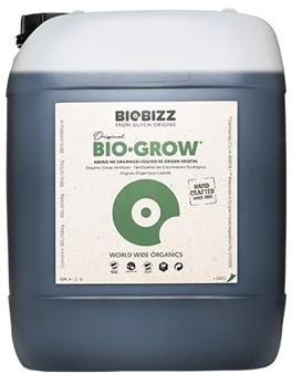 GROWMANIA Bio Grow Dünger von BioBizz 20 L + Boost Up Probe von Up Nutrients + Messbecher | 100% Organischer Dünger für die Wachstumsphase von Pflanzen und Kulturen | Substrat für alle Bodenarten