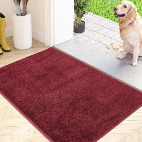 FCSDETAIL Smutsabsorberande matta för inomhus, 80 x 120 cm, halkfri maskintvättbar dörrmatta, renhållande entrédörrmatta, fotmatta för hund, entré, ytterdörr och hall