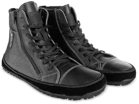 Magical Shoes Zapatos Descalzos Forrados Para Hombre y Mujer, Botas Con Cordones de Invierno, Minimalistas, de Cuero, Medias Botas