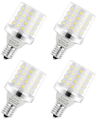 E17 Super Bright LED Bulb,15W Intermediate E17 Base LED G14 Bulbs,120 Watt Equivalent 1200lm 5000K Daylight Ceiling Fan Light Bulbs, Non-Dimmable Chandelier Light Bulb, Pack of 4