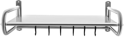 WDZCZDoo Wall Mount Pot Pan Racks, Wall Mount Microwave Oven Shelf Rack for Kitchen Home, Spice Rack Wall Mounted, Kitchen Wall Shelf, Utensil Rack 6 Hooks