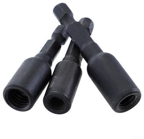 M6 M8 M10 Stecknuss Adapter Set für Einsatzmuttern oder Stockschraube, CrMo Material, 1/4 Zoll Sechskantschaft (B)