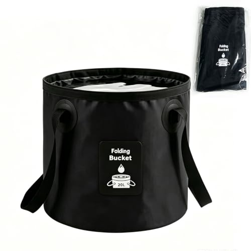 Seau Pliable, 20L Seau de pêche Pliable Portable Multifonctionnel - Conteneur d'eau pour la pêche-Camping-Jardinage - Pliant pour Bassin de Lavage