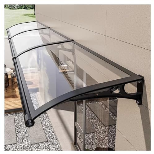 Marquise en Polycarbonate，Porte Toit Marquise Abri，Auvent de fenêtre en Polycarbonat UV Protection，Support en Aluminium Durable,Protection Contre la Pluie, Balcon (Size : 60x240cm/24x95in)