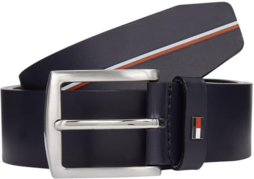 Tommy Hilfiger Herren Gürtel Denton 3,5 cm Ledergürtel, Blau (Space Blue), 85 cm