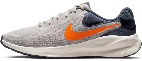 Nike Revolución 7, Zapatillas para Correr Hombre, Lt Iron Ore Total Orange Thunder Blue, 43 EU