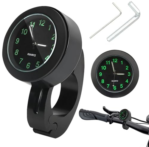 GAROMIA Motorrad Uhr lenkeruhr Lenkeruhr Schwarz 22-25mm LenkerhalterungUhr