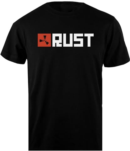 Rust Game Logo Camiseta De Algodón para Hombre, Negra, para Hombre