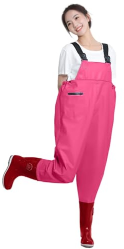 Serenitison Womens Chest Waders,Fishing Waders,with Boots,Teenager Hunting Bootfoot Waders,Lightweight,Waterproof,Dirt Proof,Wear Resistant,for Aquatic Fishing,car Wash Repair,Farm Pond Work