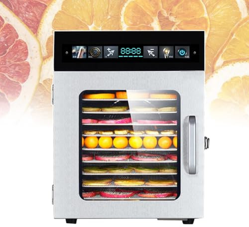 forplubossmmp Deshidratadores De Alimentos con Temporizador De 24 Horas | Máquina Secadora De Alimentos Eléctrica | Máquina Deshidratadora De Acero Inoxidable para Secar Frutas Verduras Secas,8-Layer