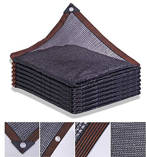 Rete ombreggiante nera resistente ai raggi UV, 10 x 12 m, tasso di ombreggiatura 50% 55%, per serra, giardino, piante, fiori, cucce per animali domestici, rete e schermo esterno traspirante