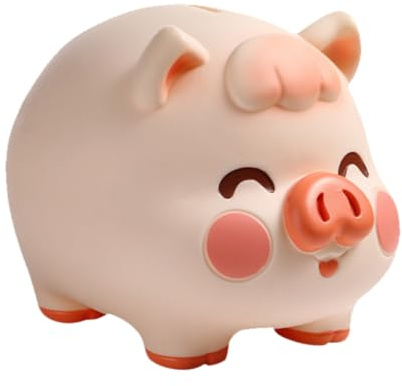 WOONEKY Alcancía Cerdito Infantil Resistente Diseño Divertido Hucha para Monedas y Billetes Fácil Decoración Habitaciones