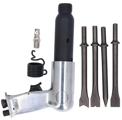 Marteau Piqueur Pneumatique, Burineur 2200BPM, Course Piston 92mm, Entrée Air 1/4 Pouce - Poignée Ergonomique, Change Rapide, Usage Industriel Polyvalent