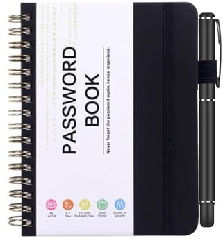 Passwort-Keeperbuch – kompakter A6-Organizer, tragbares Adress- und Login-Notizbuch, sicheres Aufbewahrungsjournal | Einzigartiges, leicht zu transportierendes Geschenk für Website-Konten, E-Mails und