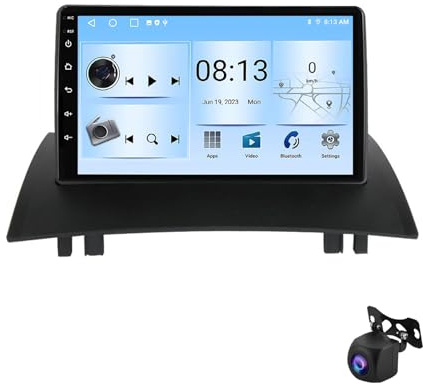 Autoradio Android 13 per Renault Megane 2 (2002-2009) - Touchscreen HD da 9, Bluetooth 5.0, GPS, CarPlay, Android Auto, ricevitore audio integrato, navigazione satellitare