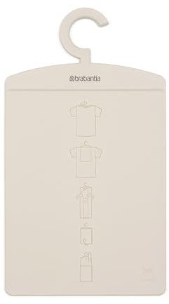 Brabantia Planche à Plier Le Linge (Beige Clair) - Guide de Pliage de Table pour T-Shirts et Pulls, Accessoire Garde-Robe et buanderie Organisation, Organisateur de vêtements, 38,2 x 0,5 x 21,3 cm