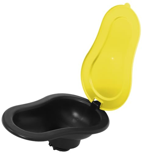 Ipetboom Inodoro Portátil Temporal para Adultos Urinario Femenino Portátil de Plástico Amarillo Tamaño Compacto Resistente a Vuelcos Adecuado para Construcción Camping y Emergencias