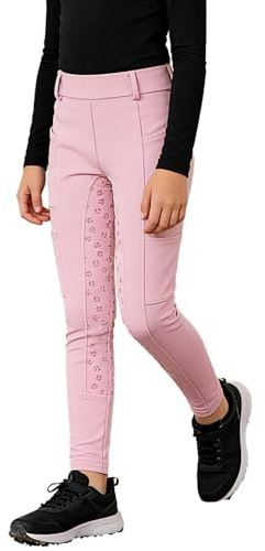 Miaeowve Mädchen Reithosen Leggings Kinder Lang Pferdeausbildung Strumpfhosen Entspanntes Trailreiten Übung Workout Reitunterteile