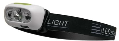 Suprema, Luxen, Torcia LED da Testa Ricaricabile, Lampada Frontale con Sensore di Accensione, Luce 20 Metri, 4 Modalità Luce, Impermeabile IPX4, Batteria 800mAh, USB-C, Materiale in ABS