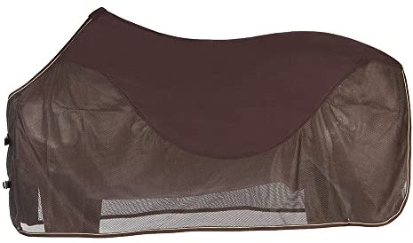 PFIFF 100489 Fliegendecke mit Fleeceeinsatz Pferdedecke Fliegenschutz Weidedecke, Braun, 135 cm