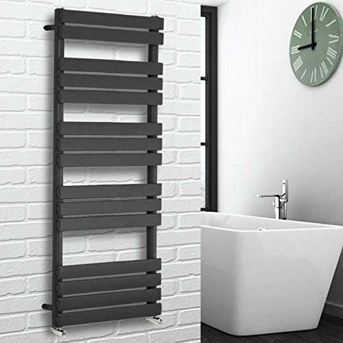 NRG Flat Panel Bathroom Heated Towel Rail Radiator 1600 x 450 Anthracite | Steel, Rectangular, Designer Radiator, Modern, Wall Mounted, Radiator Towel Rail Hanger, for Bathroom