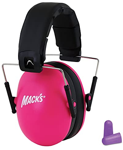 Mack's Double-Up Hearing Protection Kids Earmuffs with Earplugs – Ear Muffs for Noise Reduction for Kids Age 2 – 6. NRR 30dB