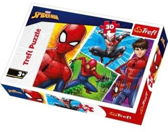 Trefl 18242 , Puzzle, Spiderman und Miguel, Disney Marvel Spiderman, 30 Teile, für Kinder ab 3 Jahren
