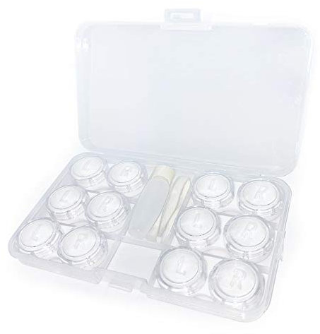 LCFALO 6 Pack Contact Lens Case, Contacts Lenses Travel Clear Bulk Organizer Cases with Stick Tool Set, Clear, 6 Piece Set, Travel,Simple