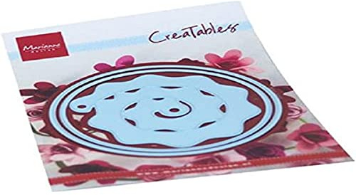 Marianne Design Creatables-Fustella goffratura, con Scatola Rotonda e Fiore, Colore: Rosa, Taglia unica