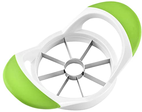 SYDARSYN Äppelkärnare äppeldelare äppelskärare, ergonomiskt gummigreppshandtag, 8-blad äppeldelare (grön)