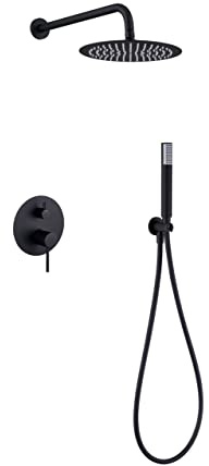 MICE - Set doccia incasso parete monocomando a 2 vie - rubinetteria bagno colore nero opaco - kit doccia incasso parete