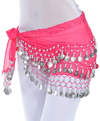 Frauen Bauchtanz Gesicht Schleier Schönheit Perlen Stück Tribal Bauchtanz Zubehör Tanz Performance Zubehör (Rose Red)