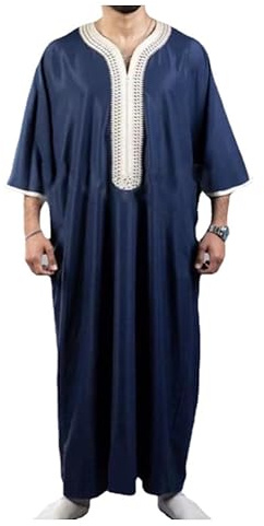 Greatfool Kaftano Uomo con Finiture di Alta qualità - Vestito Arabo Uomo in Stile Kaftan Marocchino discreto e Raffinato - XL