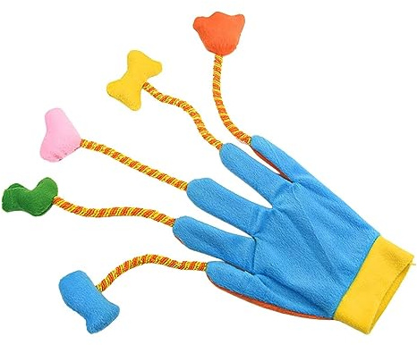 rockible Cat Teaser Guantes Juguetes de Peluche Jugando con Campana Actividad Mascota Gato Guante Juguete Gato Juguete Interactivo para Cachorro,