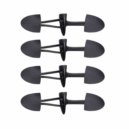 SHTGOI 4 Paar Leder Harz Knebelverschlüsse Horn Knebelknöpfe zum annähen Leder Horn Toggle Tasten PU Lederknöpfe mit Verschluss Resin Nähknöpfe für Mantel Strickwaren Jacke Kleidung Schwarz2#