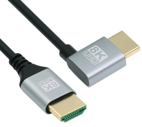 Chenyang Câble HDMI 2.1, type A mâle à mâle, HDTV 8K 4K, câble d'extension coudé à gauche à 90 degrés, 1,0 m