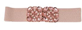 QUEEN HELENA Cinturón de Joyería Elástico para Mujer CI022-11 Rosa, Talla única