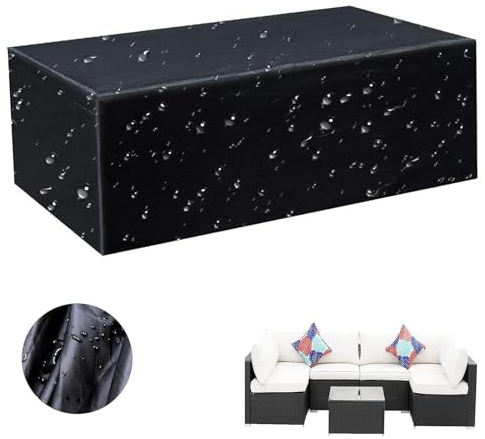 LSYALUCK Abdeckhaube Gartenmöbel 270x200x100cm Quadratisch Lounge Abdeckung Wasserdicht Abdeckplane für Gartenmöbel Winterfest Balkonmöbel Abdeckung 420D Oxford Tischabdeckung
