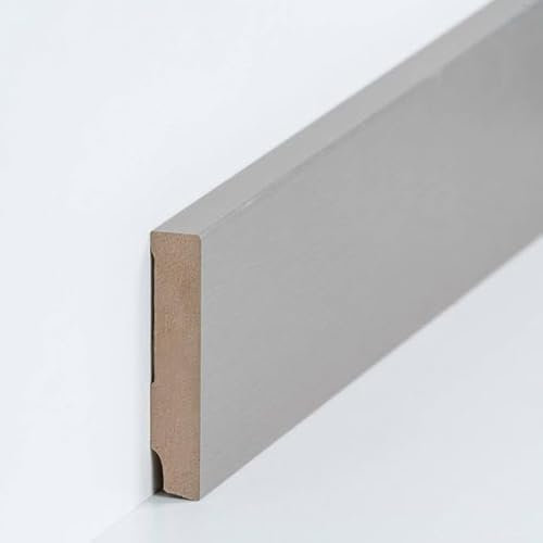 PROVISTON - Battiscopa in MDF, 16 x 80 x 2500 mm, anima in MDF, per incollare, viti e chiodi, 62,5 m, 25 pezzi
