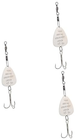 YARNOW Größter Fang 3st Angelhaken Individuation Warnweste Personalisiert Weichnachtsgeschke Valetinstag Fischhaken Kreishaken Personalisierter Angelköderhaken Angelköder Stahl Silver